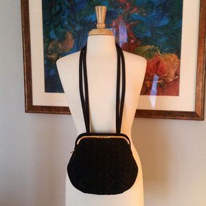 Vintage Valentino Orlandi Quilted shoulder bag. Black